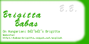 brigitta babas business card